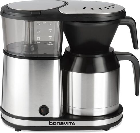 Bonavita 5 Cup Drip Coffee Maker Machine, One-Touch Pour Over, Auto Pause Brewing with Stainless Steel Double Wall Thermal Carafe, SCA Certified, Dishwasher Safe, BV1500TS in Kuwait