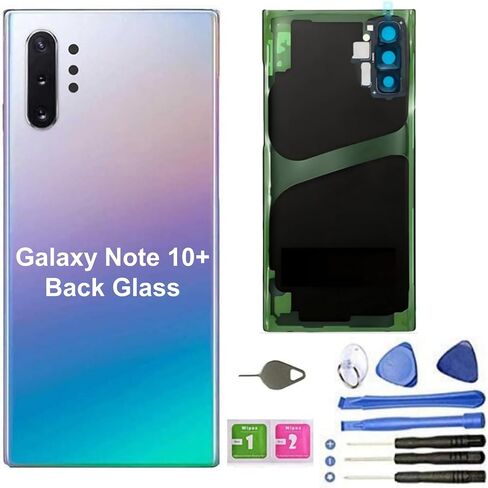 Galaxy Note 10+ Back Cover Glass Housing Door Replacement with Camera Lens Parts for Samsung Galaxy Note10+ Note 10+ 5G +Tools + Eject Pin (Aura Glow) in Kuwait