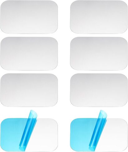 PATIKIL 8pcs Metal Plate, 15x25x0.4mm Metal Plate Rectangle Adhesive Backing Replacement Discs Stickers for Phone Magnet Mount Car Holder Phone Case Wall Wood Glass, Silver Tone in Saudi Arabia
