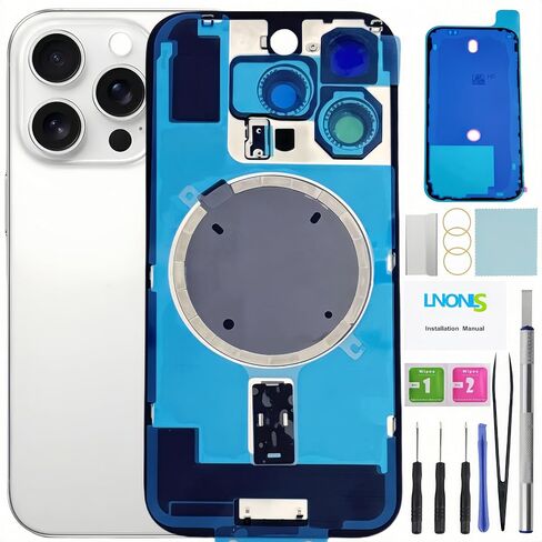 16 Pro Back Glass Replacement for iPhone 16 Pro Rear Back Cover Glass Waterproof and Camera Lens+Professional Repair Tool Kit (Black Titanium) in Kuwait