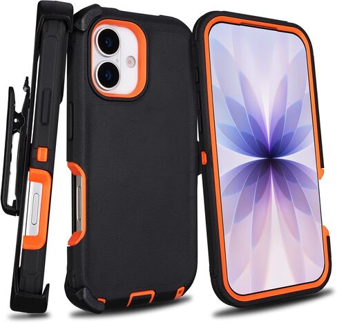 for iPhone 17 Case with Belt Clip Holster & Kickstand, Black in Saudi Arabia