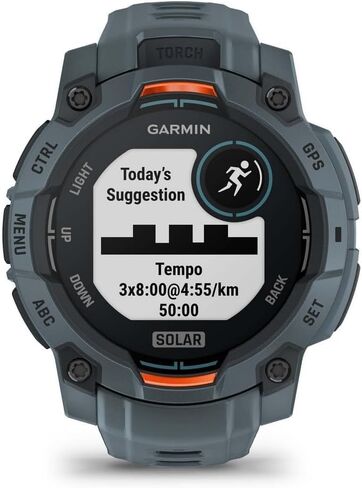 Garmin Instinct® 3 45mm, Solar Charged Display, Rugged Outdoor GPS Smartwatch, Metal-Reinforced Bezel, Built-in Flashlight, Spark Orange (Renewed) in Saudi Arabia