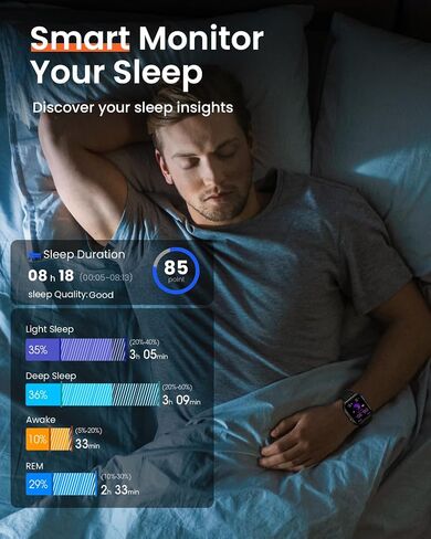 Smart Watch for Women for iPhone Android: 1.85"Smartwatch with Make/Answer Call Sleep Heart Rate SpO2 Blood Pressure Monitor IP68 Waterproof 120+Sport Mode Fitness Tracker 1000mAh Battery 2Bands Black in Kuwait