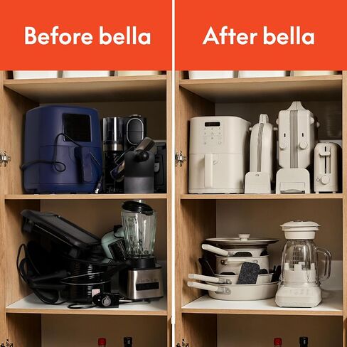 BELLA 2 slice Slim toaster + Flip-n-Store Ceramic Waffle Maker, Fits-anywhere™ Kitchenware, Waffle Iron w with EverGood™ Ceramic Nonstick Coating & Smart Toaster w 6 Shades Control, Oatmilk in Saudi Arabia