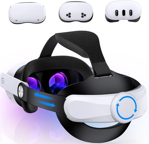 for Meta Quest 3S/Quest 3/Quest 2 Head Strap with Upgraded Soft Cushion Pad – Adjustable Comfortable Lightweight VR Headset Strap, VR Accessories Enhanced Support, Elite Strap Replacement in Saudi Arabia