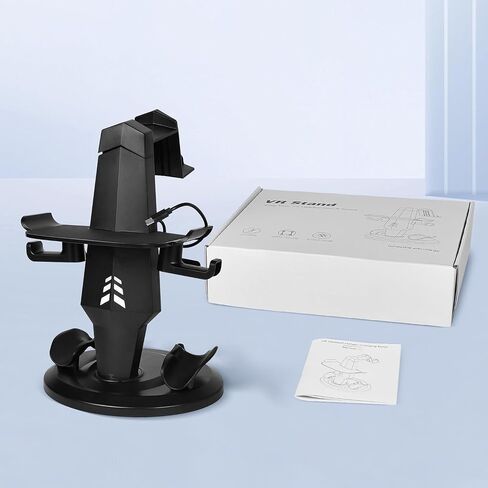TechKen VR Charging Dock for Meta Quest 3S/Quest 3/Quest 2, Vertical VR Stand & Charging Station, Fast Charge Headset with Type-C Cable, Supports Controllers with Grip Covers & Elite Straps in Kuwait