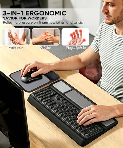 JIKIOU Keyboard Stand and Mouse Pad Set with Wrist Rest in Saudi Arabia