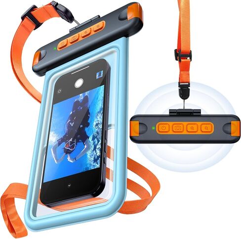 IP68 Bluetooth Shutter Waterproof Phone Pouch Case,Floating,Blue in Saudi Arabia