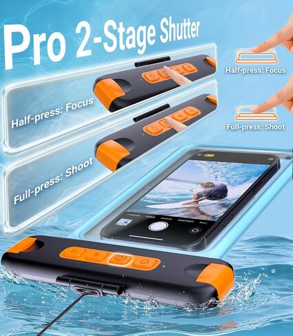 IP68 Bluetooth Shutter Waterproof Phone Pouch Case,Floating,Blue in Saudi Arabia