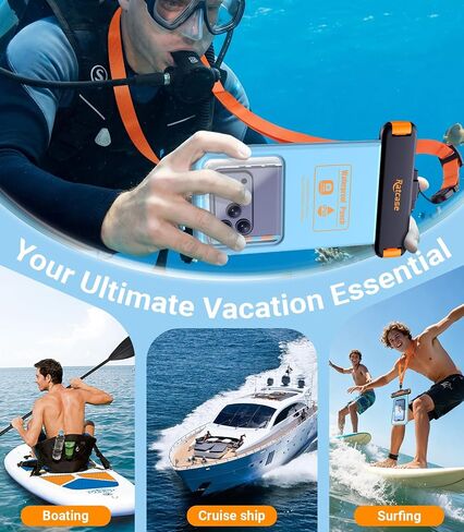 IP68 Bluetooth Shutter Waterproof Phone Pouch Case,Floating,Blue in Saudi Arabia