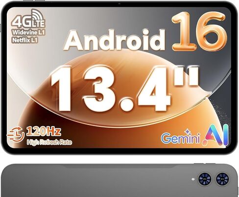 TECLAST T65 13.4" Android16 4G Tablet, 20GB+128GB 120Hz Widevine L1 in Kuwait