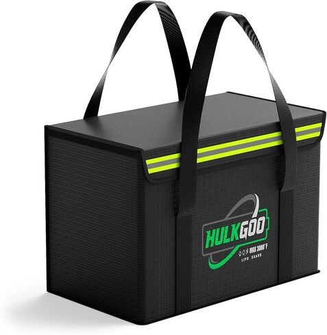 12V 200Ah LiFePO4 Lithium Battery Fireproof Safe Bag Large Capacity Explosion-Proof Container LiPO Guard Protective Case Waterproof Storage Box(22 * 9 * 9.4 inch) in Kuwait