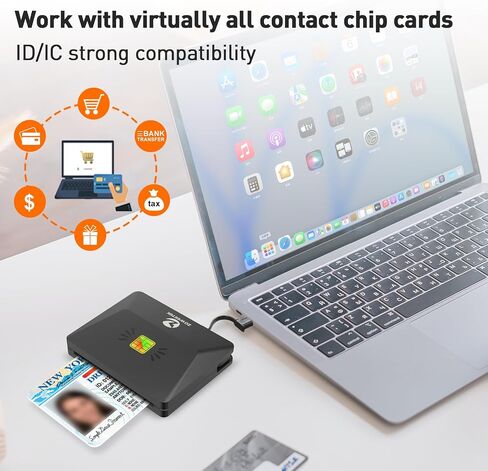 ZOWEETEK USB C CAC Reader, CAC Reader Military for Common Access Card Compatible with Windows, Mac OS and Linux in Saudi Arabia