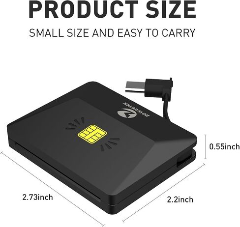ZOWEETEK USB C CAC Reader, CAC Reader Military for Common Access Card Compatible with Windows, Mac OS and Linux in Saudi Arabia
