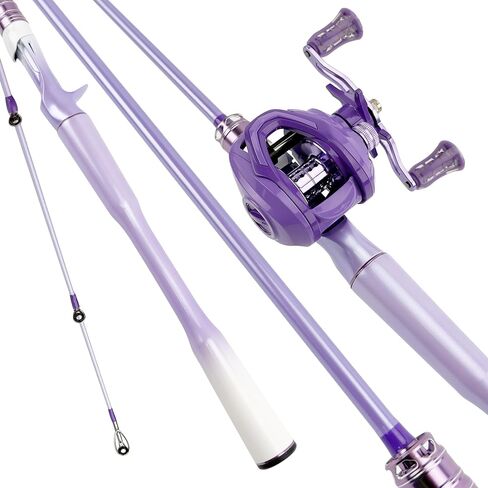 Fishing Pole and Reel Combo, 2-Piece Spinning and Baitcasting Rod in Saudi Arabia