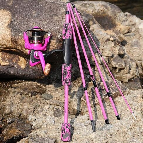 Spinning Fishing Rod,5-Piece Portable Fishing Pole and Reel Combo for Boys,Girls and Adults in Saudi Arabia