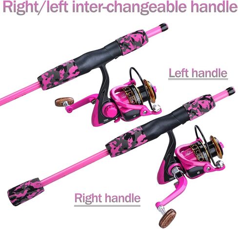 Spinning Fishing Rod,5-Piece Portable Fishing Pole and Reel Combo for Boys,Girls and Adults in Saudi Arabia