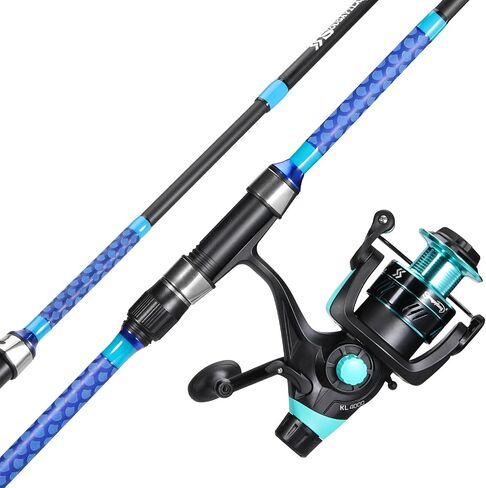 Sougayilang 3 Piece Baitfeeder Combo Surf Fishing Rod Combo Medium/Heavy Travel Spinning Rod with 4000 Size Reel (9'/10'/11'/12') in Kuwait