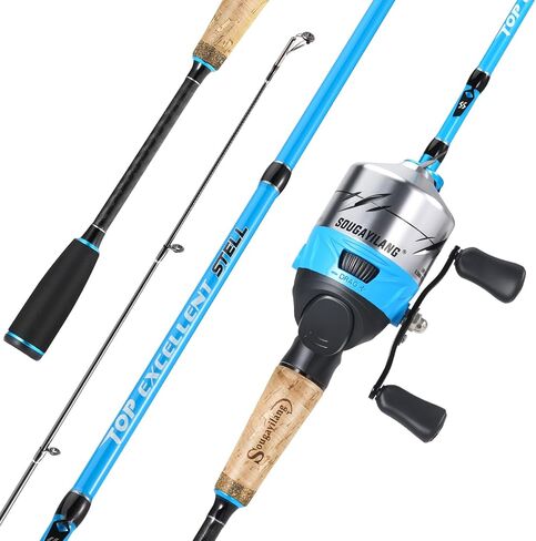 Sougayilang Spincast Fishing Rod and Reel Combo - 2-Piece Lightweight & Portable Casting Rod with Easy-to-Use Spincast Reel for Beginners, Youth, Freshwater Fishing in Saudi Arabia