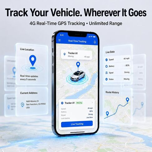 GPS Tracker for Vehicles, Long Battery Life Tracker Device for Trailers in Kuwait