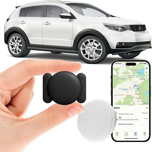 Hongtop Mini GPS Tracker for Cars,Car Tracker with Magnetic Case,No Monthly Fee Real Time Car GPS Tracker Work with Apple Find My(iOS Only) (Black,2PCS) in Saudi Arabia