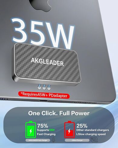 Magnetic Wireless Charger for iPad Pro 11" M4/M5 Only,35W Fast Charging Smart Connector Charger,Aluminum Alloy Wireless Charging Pad with USB-C Cord Cable (Adapter Not Included) in Saudi Arabia