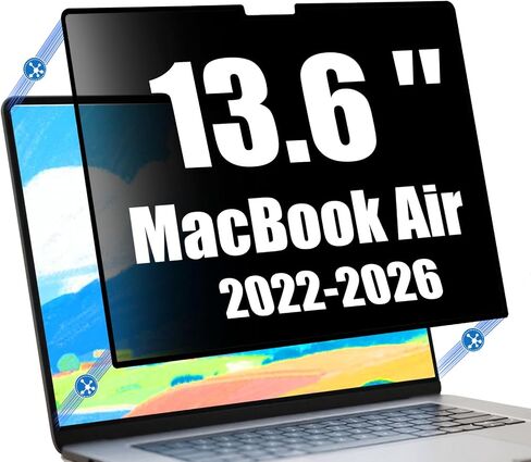 Privacy Screen Protector for MacBook Air 13.6 Inch (2022-2026,M2-M5) Nano-Suction Removable Blue Light Block,Eye Protection,Anti-Glare,Anti-Scratch, Ultra-Thin Design in Saudi Arabia