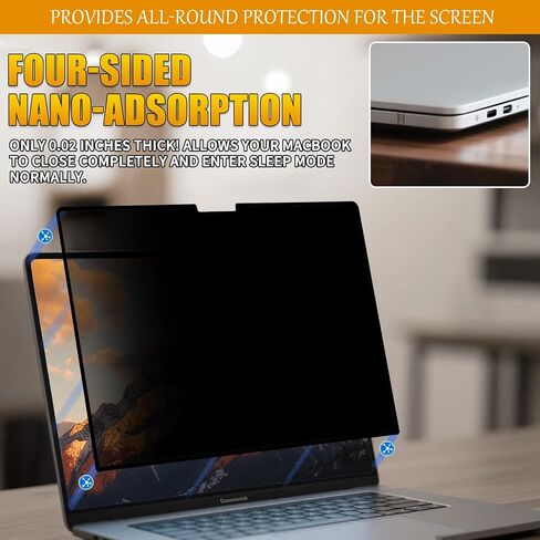 Privacy Screen Protector for MacBook Air 13.6 Inch (2022-2026,M2-M5) Nano-Suction Removable Blue Light Block,Eye Protection,Anti-Glare,Anti-Scratch, Ultra-Thin Design in Saudi Arabia