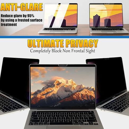 Privacy Screen Protector for MacBook Air 13.6 Inch (2022-2026,M2-M5) Nano-Suction Removable Blue Light Block,Eye Protection,Anti-Glare,Anti-Scratch, Ultra-Thin Design in Saudi Arabia