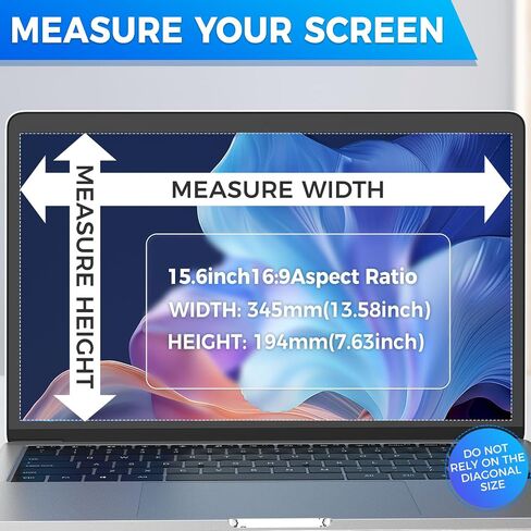 Magnetic Laptop Privacy Screen Filter 15.6 inch for 16:9 Widescreen Computer Monitor, Removable Anti Blue Light Privacy Shield, Anti-Glare Protector in Saudi Arabia