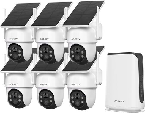 ARCCTV Solar Security Cameras Wireless Outdoor, 4-Cam Home Security System in Saudi Arabia