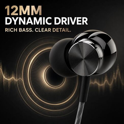Betron BS10 Earphones Wired Earbud Headphones with Microphone, Black in Saudi Arabia