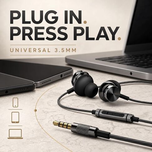 Betron BS10 Earphones Wired Earbud Headphones with Microphone, Black in Saudi Arabia