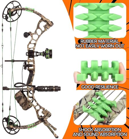 3 Pairs Bow Limb Dampeners Rubber Bow Silencer Vibration Noise Reducer Split Limb Stabilizer for Compound Bows Crossbow Archery Accessories in Saudi Arabia