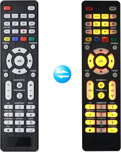Universal TV Remote for Sanyo, Philips, Toshiba, Hitachi, Insignia, Samsung, LG, Sony, Sharp, Vizio, JVC, TCL, Hisense, Vestel, Seiki, Magnavox, Haier, Panasonic, Backlit Universal Remote Control in Kuwait