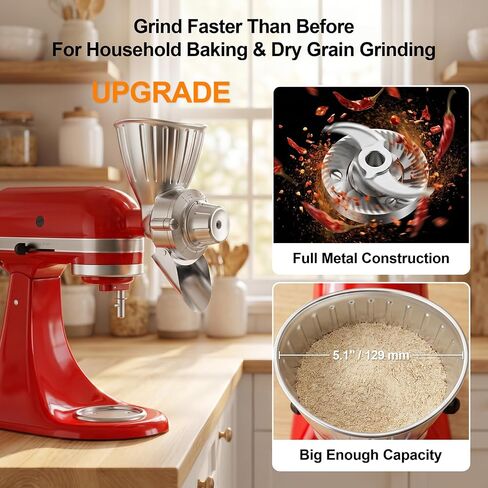 HOZODO Grain Mill Attachment for KitchenAid Stand Mixer, All Metal in Saudi Arabia