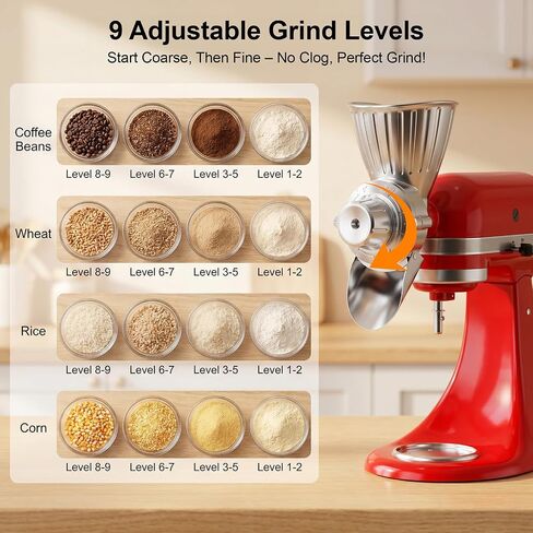 HOZODO Grain Mill Attachment for KitchenAid Stand Mixer, All Metal in Saudi Arabia
