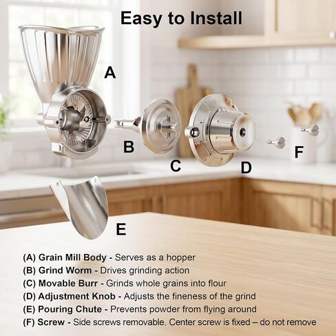 HOZODO Grain Mill Attachment for KitchenAid Stand Mixer, All Metal in Saudi Arabia