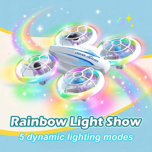 LED RC Drone for Kids Ages 6-12, LED Light drone toy with 3 Batteries in Kuwait