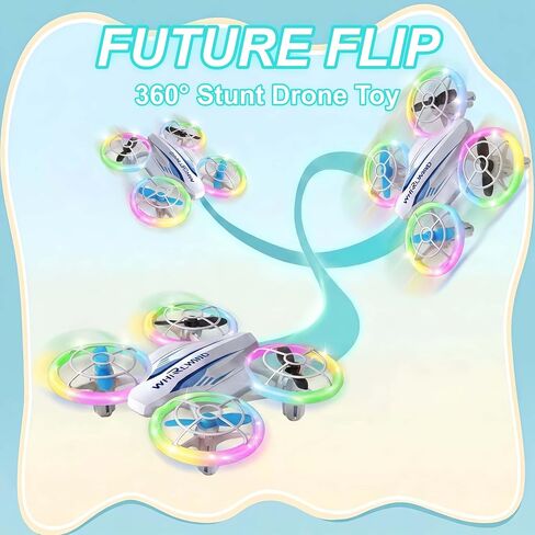 LED RC Drone for Kids Ages 6-12, LED Light drone toy with 3 Batteries in Kuwait