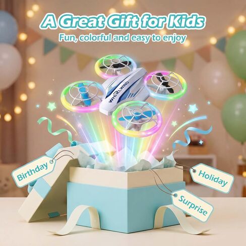 LED RC Drone for Kids Ages 6-12, LED Light drone toy with 3 Batteries in Kuwait
