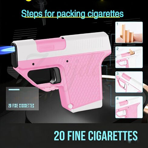 Windproof Direct Flame Lighter (with Cigarette case), Windproof Flame Jet, can Hold 10 Cigarettes, Adjustable Flame Size, Suitable as a Gift for Men in Kuwait