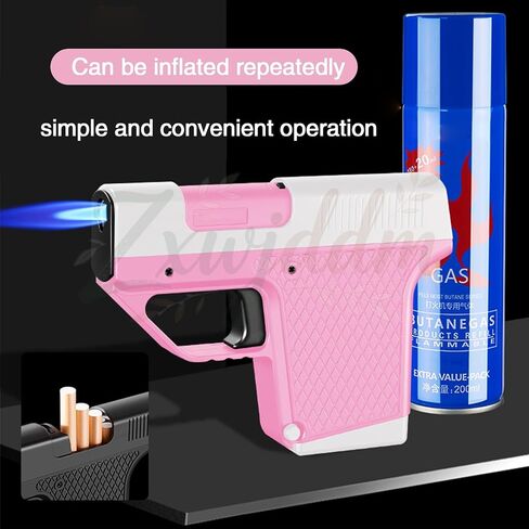 Windproof Direct Flame Lighter (with Cigarette case), Windproof Flame Jet, can Hold 10 Cigarettes, Adjustable Flame Size, Suitable as a Gift for Men in Kuwait