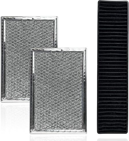 3 Pack OEM Quality Microwave Charcoal and Grease Filter Set Compatible with GE JVM7195SK6SS, PNM9216SK5SS, JNM7196DK5BB in Saudi Arabia