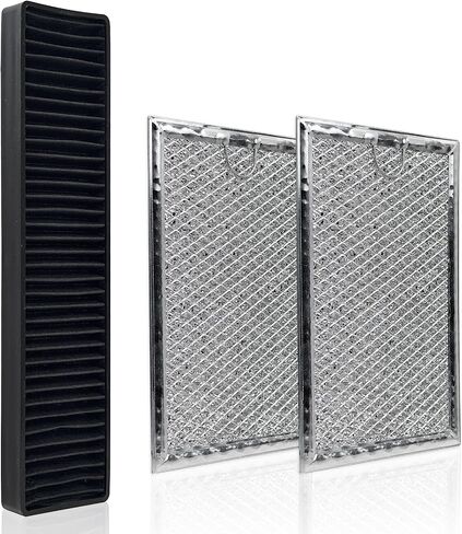 3 Pack OEM Quality Microwave Charcoal and Grease Filter Set Compatible with GE JVM7195SK6SS, PNM9216SK5SS, JNM7196DK5BB in Saudi Arabia