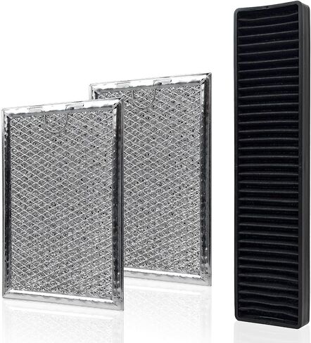3 Pack OEM Quality Microwave Charcoal and Grease Filter Set Compatible with GE JVM7195SK6SS, PNM9216SK5SS, JNM7196DK5BB in Saudi Arabia