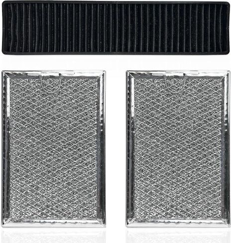 3 Pack OEM Quality Microwave Charcoal and Grease Filter Set Compatible with GE JVM7195SK6SS, PNM9216SK5SS, JNM7196DK5BB in Saudi Arabia