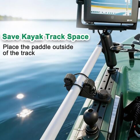 Huntury Kayak Paddle Holder, Save Kayak Track Space, Fishing Net, Fishing Poles Holder for Fishing, Track Mount Accessories in Kuwait