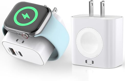 for Apple Watch Charger,Wireless Magnetic for Apple Watch Charging,2Pack 23W Dual Port(USB-C+USB-A)Fast Wall Charging Block Travel Plug iWatch Charger for iWatch 11/Ultra/SE/10/9/8/7/6,iPhone 17/16/15 in Saudi Arabia