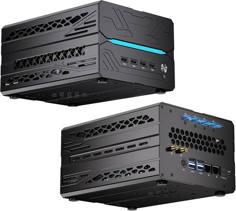 Mini AI Server PC, Desktop Gaming Computer Ryzen 7 9800X3D, 64G DDR5, 4T M.2 PCIE4.0 SSD, Win-11 Pro, GeForce RTX5060Ti 16G, Six Display, HDMI/DP/Dual Type-C, 8K, Dual 2.5G LAN, WiFi7 in Kuwait